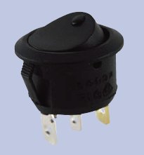 125VAC 0.187 Quick Connect Terminal Inc. NTE Electronics 54-075-L1 Nylon Miniature Snap-In Rocker Switch 12 Amp Black Nylon Actuator ON-NONE-OFF Action 0.187 Quick Connect Terminal SPDT Circuit