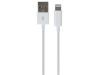 USB A MALE TO LIGHTNING 8-PIN MALE CABLE - WHITE - 1 m