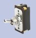 Bat Handle Toggle Switch, DPST, ON/NONE/OFF, Brass/Nickel Plate Actuator, Screw Terminals