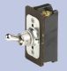 Bat Handle Toggle, DPST, ON/NONE/OFF, Brass/Nickel Actuator, 20A 125VAC, Screw Terminals