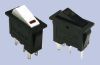 Snap-In Illuminated Rocker Switch, SPST, ON/NONE/OFF, White Color Actuator, Red Lens, 2.1v LED, .250" Tab (Q.C.)