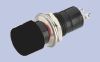 Pushbutton, Single Pole, SPST, OFF/ON, MOMENTARY ON, BLACK BUTTON