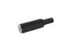 3/32" (2.5mm) STEREO JACK WITH STRAIN RELIEF, BLACK