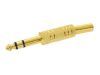 1/4" STEREO PLUG WITH STRAIN RELIEF, GOLD-PLATED