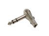 RIGHT-ANGLE 1/4" STEREO PLUG WITH STRAIN RELIEF, NICKEL