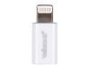 iPHONE 5 ADAPTER - MICRO USB FEMALE to LIGHTNING 8-PIN MALE - WHITE
